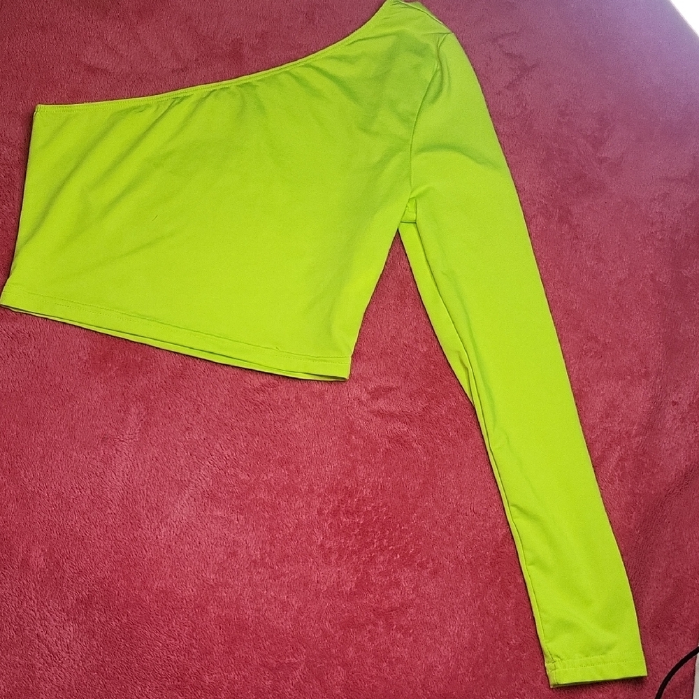SHEIN Asymmetrical Yellow Green Crop Top